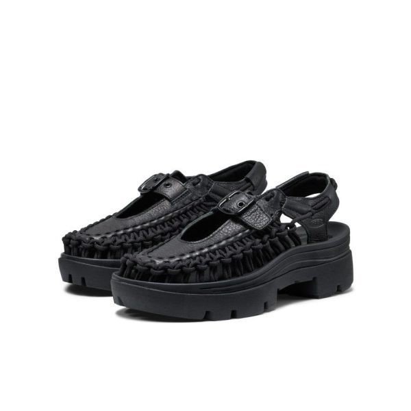 All Gender UNEEK PLT Mary Jane Sneaker | Black Smooth Lea